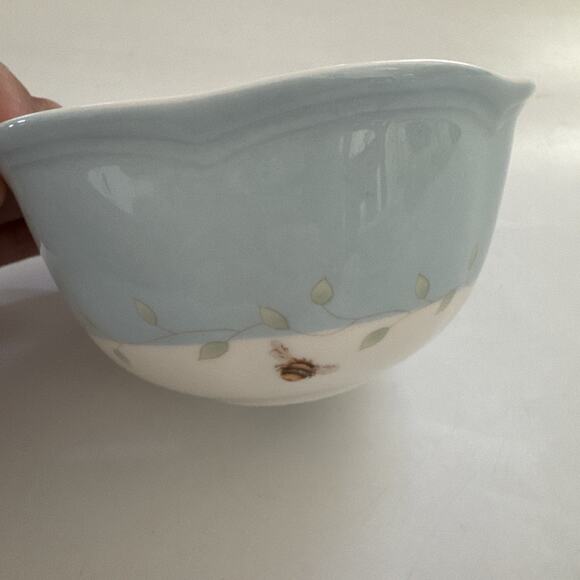 2 Lenox Butterfly Meadow 5.75" Ice Cream Bowls Soup Rice Fruit Scalloped Rim - Picture 3 of 9